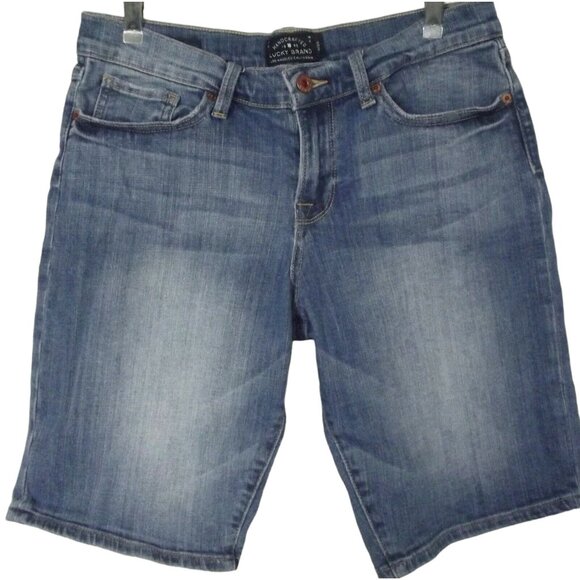 Lucky Brand Jean Shorts Womens Size 6 / 28 Blue The Bermuda Denim 5-pocket - Picture 1 of 11